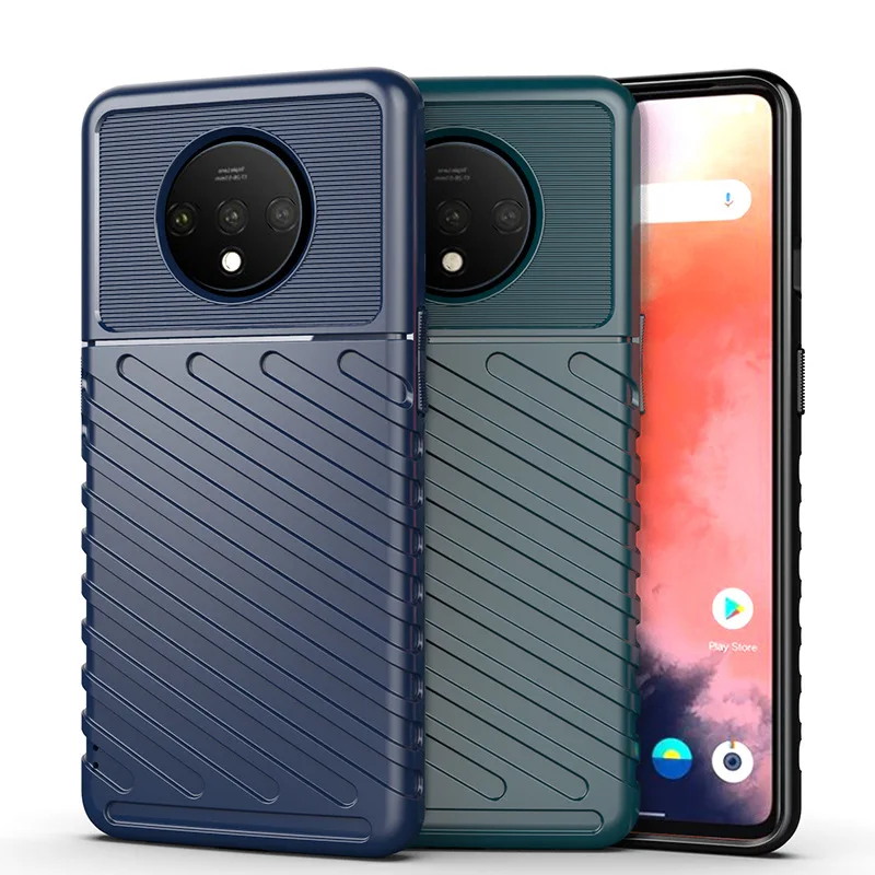 

MAKAVO For Oneplus 7T Case Soft Silicon Rubber Shockproof Back Cover Case For One Plus 7T Pro Phone Case 1+ 7T