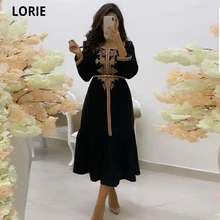 

LORIE Teal-Length Moroccan Caftan Evening Dresses Black Dubai Arab Caftan Prom Party Gowns Elegant Princess Celebrity Dress 2020