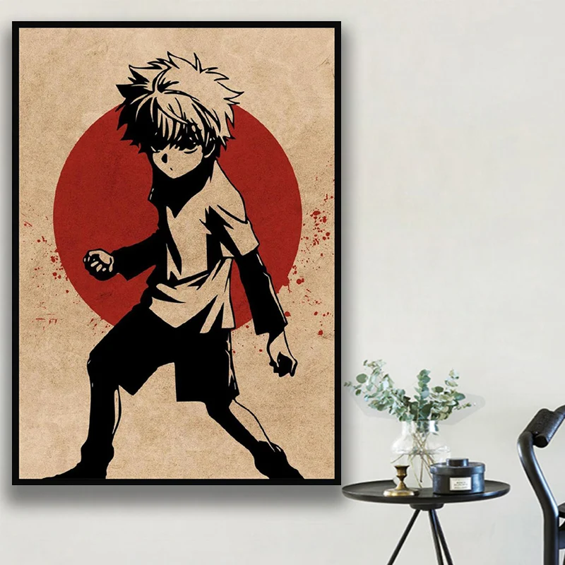 Killua Zoldyck HxH, póster de lienzo artístico de Anime, impresiones,  decoración de la pared del hogar, pintura|Pintura y caligrafía| - AliExpress