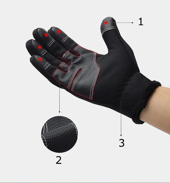  Bencailor 2 pares de guantes de ciclismo resistentes al viento,  impermeables, sin dedos, cálidos para invierno, para pantalla táctil, para  hombres en clima frío (talla M) : Ropa, Zapatos y Joyería