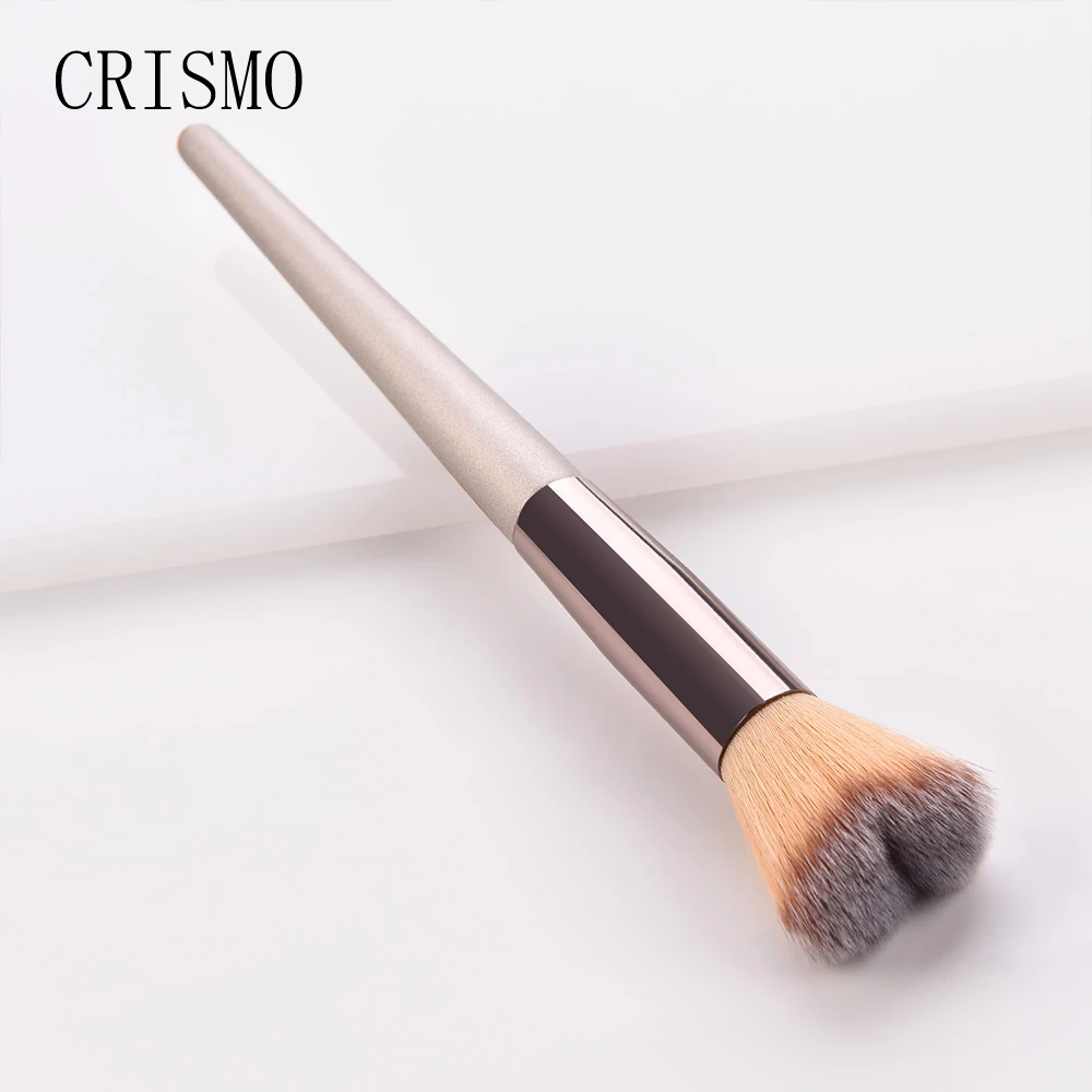 CRISMO 9pcs Champagne Makeup Brushes Set Cosmetic Foundation Powder Blush Eyeshadow Kabuki Blending Make Up Brush 4