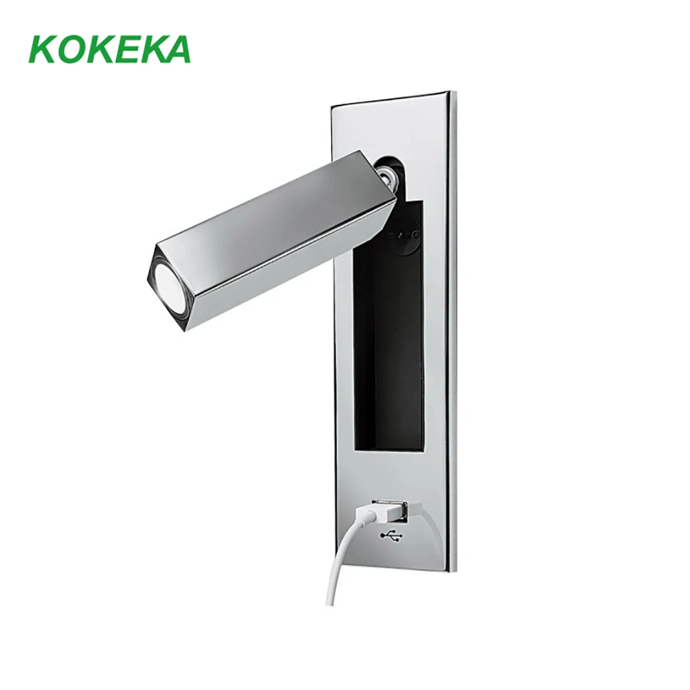 

Bedroom Lamp USB Rechargeable 3W LED Led Chip Embedded Rotatable Spotlight for Study Hotel Headboard Bedside Led Reading Light