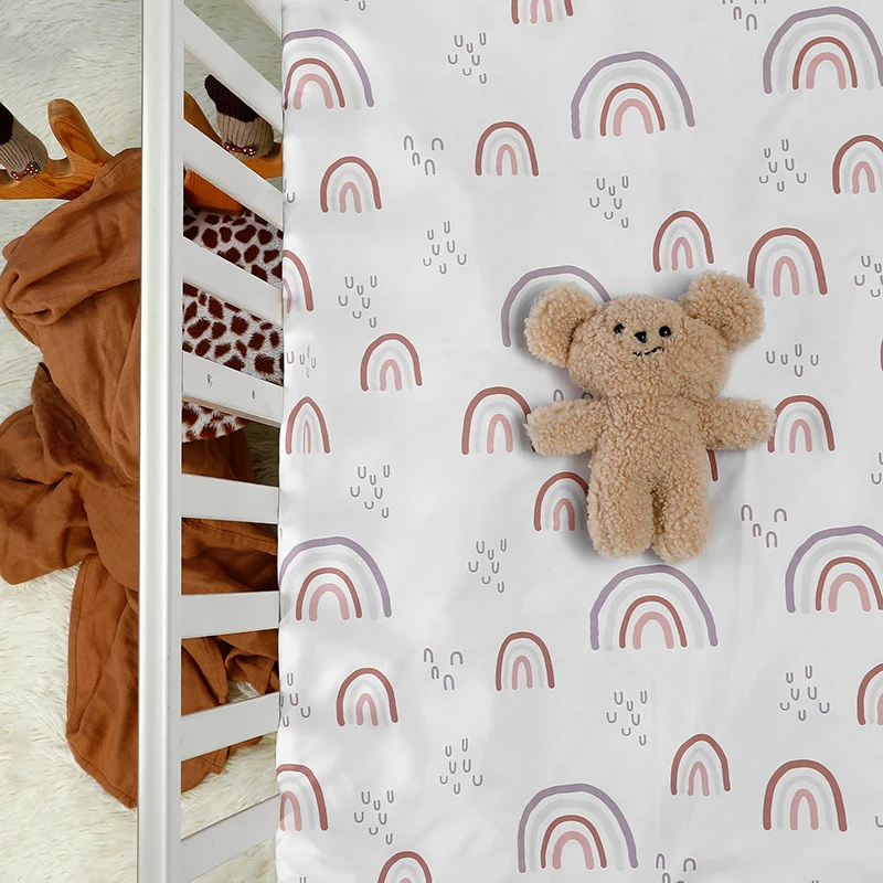 Couverture de bébé douce Minky avec double couche, support pointillé,  mignon, imprimé arc-en-ciel, emmaillotage pour bébé, gris, couvertures  reçues, 30x40 pouces - AliExpress