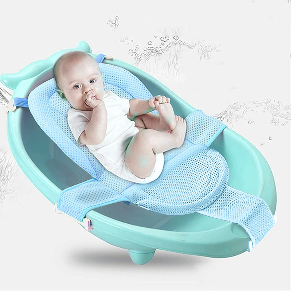 Anti-slip Baby Bath Net MatNewborn Adjustable Bathtub Pillow Seat Cushion Cross-shaped Children Shower Cradle Bed |
