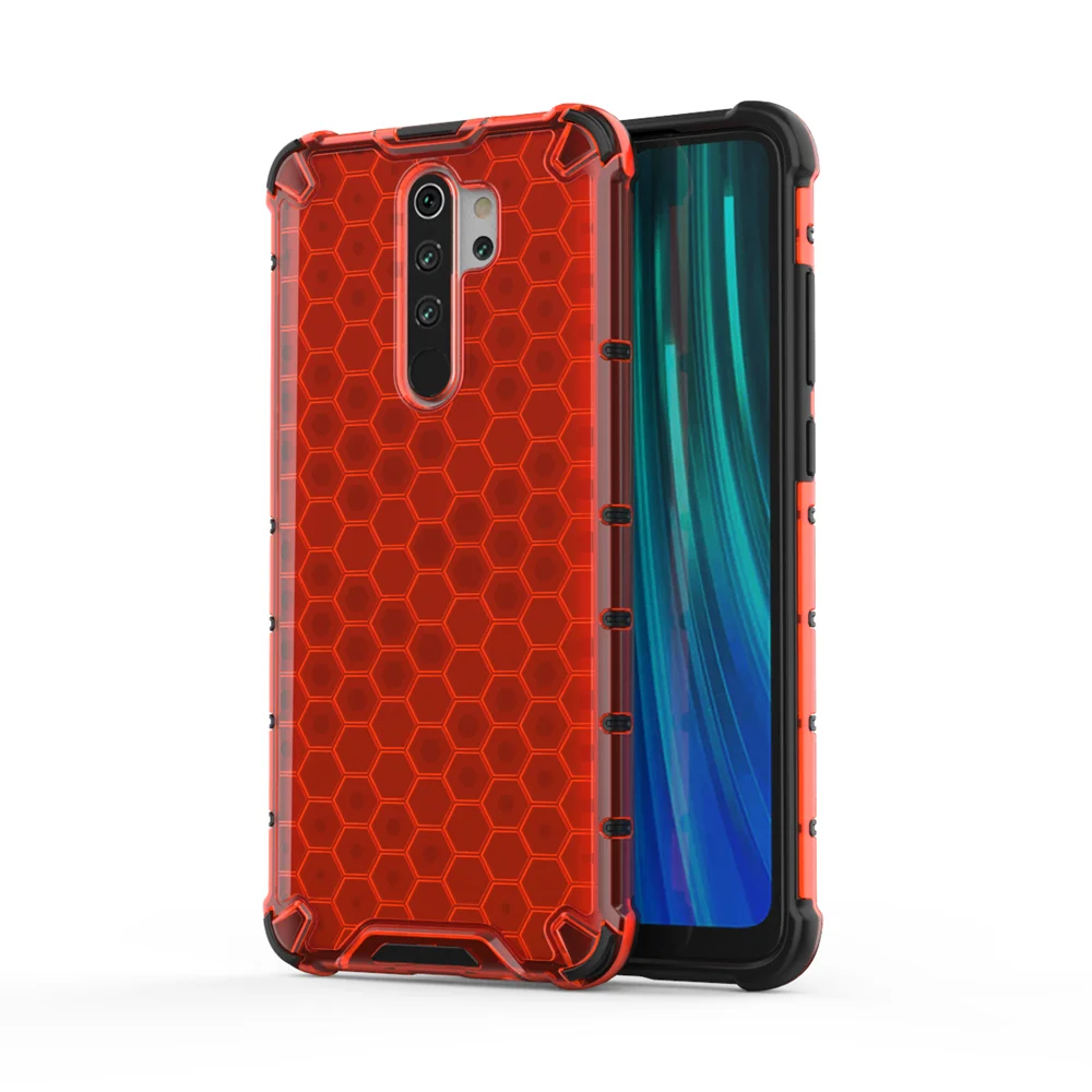 Сотовый из гибридного материала на основе ТПУ и ПК Броня чехол на Etui Xiaomi Redmi Note 8 Pro противоударный жесткий чехол для телефона прозрачный чехол Xiaomi Redmi Note 8