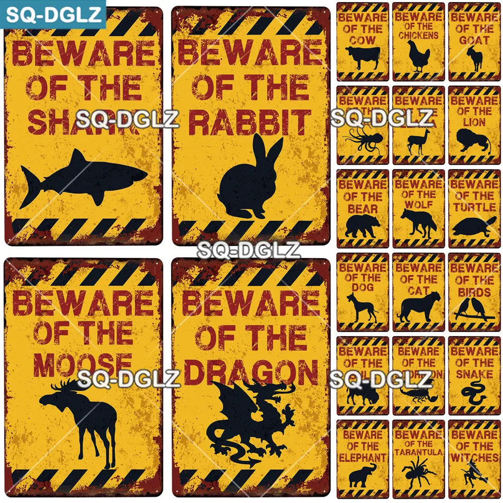 

[SQ-DGLZ] Warning Sign Vintage Metal Plaque Plate Decor For Door Outside Tin Signs Notification Metal Sign Garden Poster