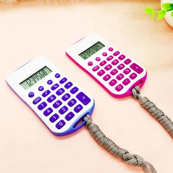 

School Office Electronic Hanging Rope Handhold Mini Practical Pocket Portable Student Store Colorful Calculator