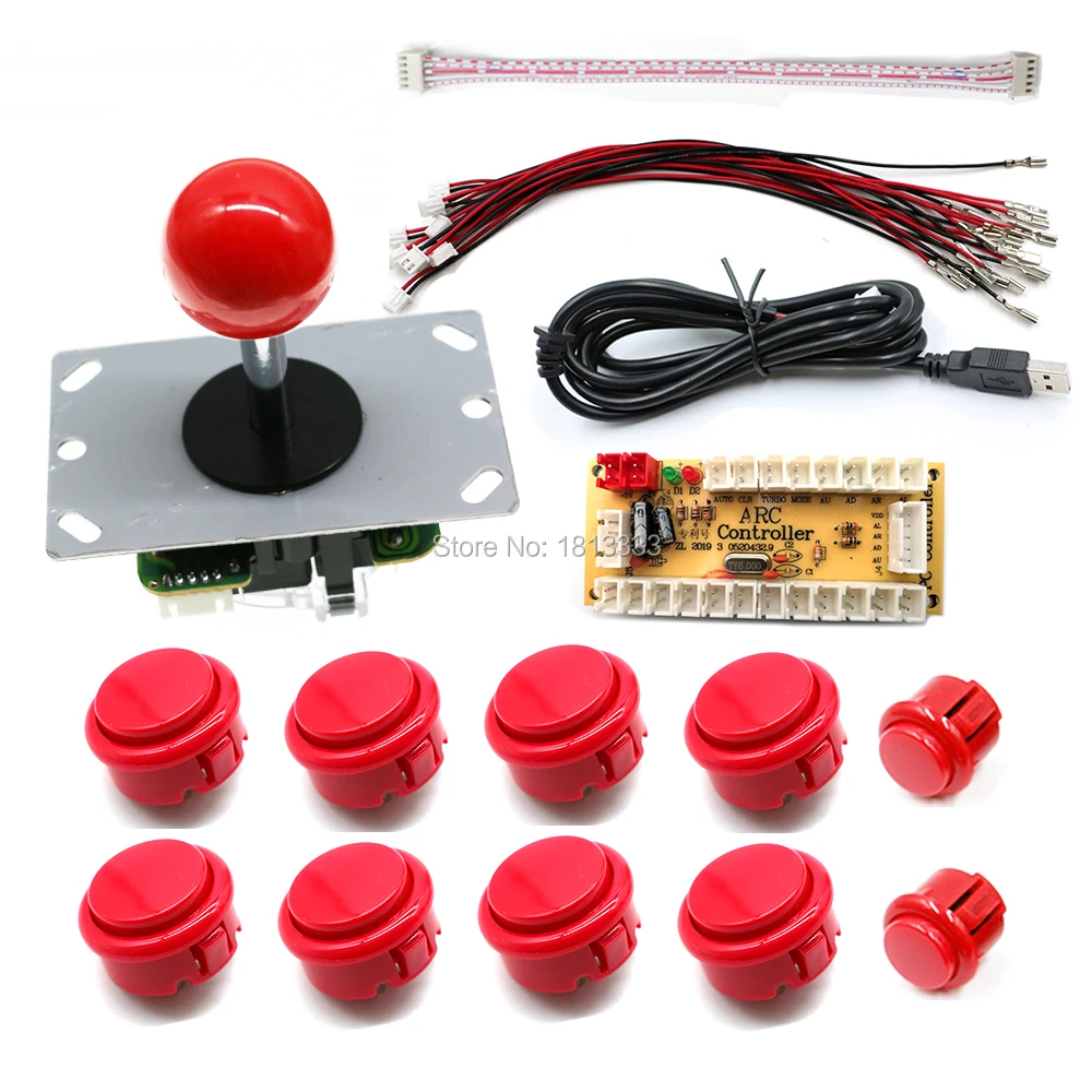 thumbnail image 2 of Zero Delay Arcade DIY Kit - 10 Buttons + Joystick + USB Encoder For PC Gaming 2 of 14