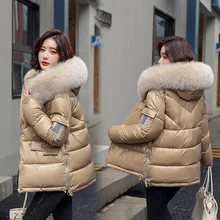 2021 winter loose Water and oil resistant women's short  bright down padded jacket  winter clothes women  bubble coat