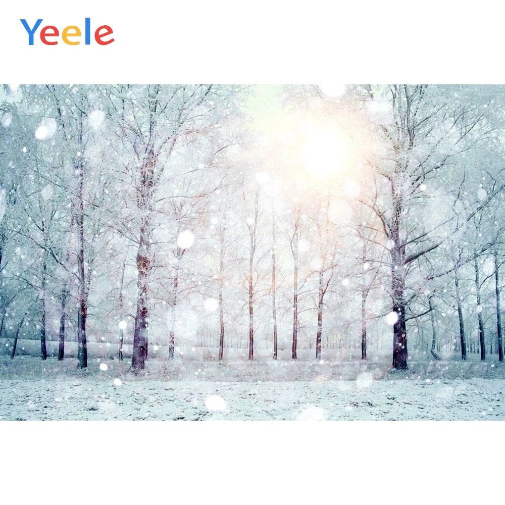 

Yeele Winter Forest Tree Snow Snowflake Backdrop Baby Portrait Photography Background For Photo Studio Photophone Photocall
