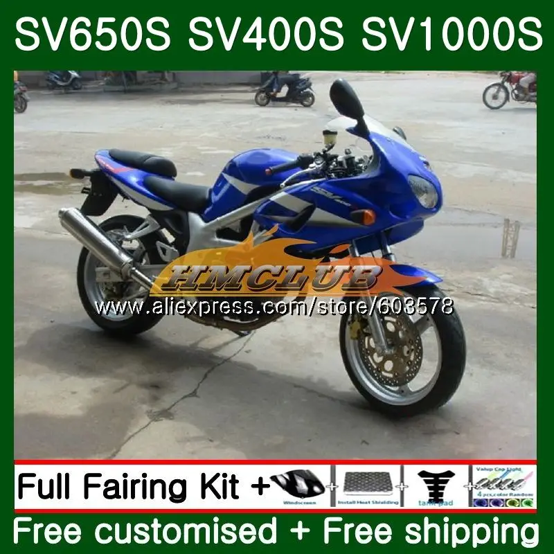 SV400S для SUZUKI SV650S SV1000S 98 99 00 01 02 23CL. 0 SV 650 S 400 S SV650 SV400 S 1998 1999 2000 2001 2002 обтекатель синий белый - Цвет: No. 1