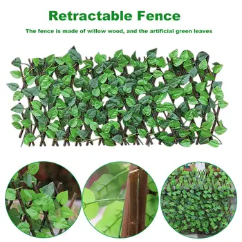

Expanding Trellis Fence Retractable Fence Artificial Garden Plant UV Protected Privacy Screen For Outdoor Backyard Home Decor