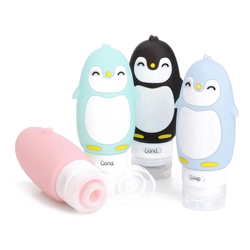 

1PC Portable Cosmetic Extrusion Waterproof Container Emulsion Dispensing Tube Empty Bottle Outdoor Travel Home Use Bear Penguin