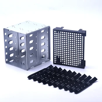 

Hard Drive Cage SATA Stainless Steel With Fan Space For Computer 5.25" To 5x 3.5" PC Supplies Rack SAS
