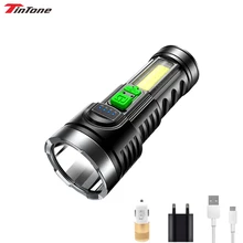 

20000LM LED Flashlight Powerful Torch Highlight COB Miner USB Rechargeable Battery Built-in Camping Fishing Waterproof Lantern