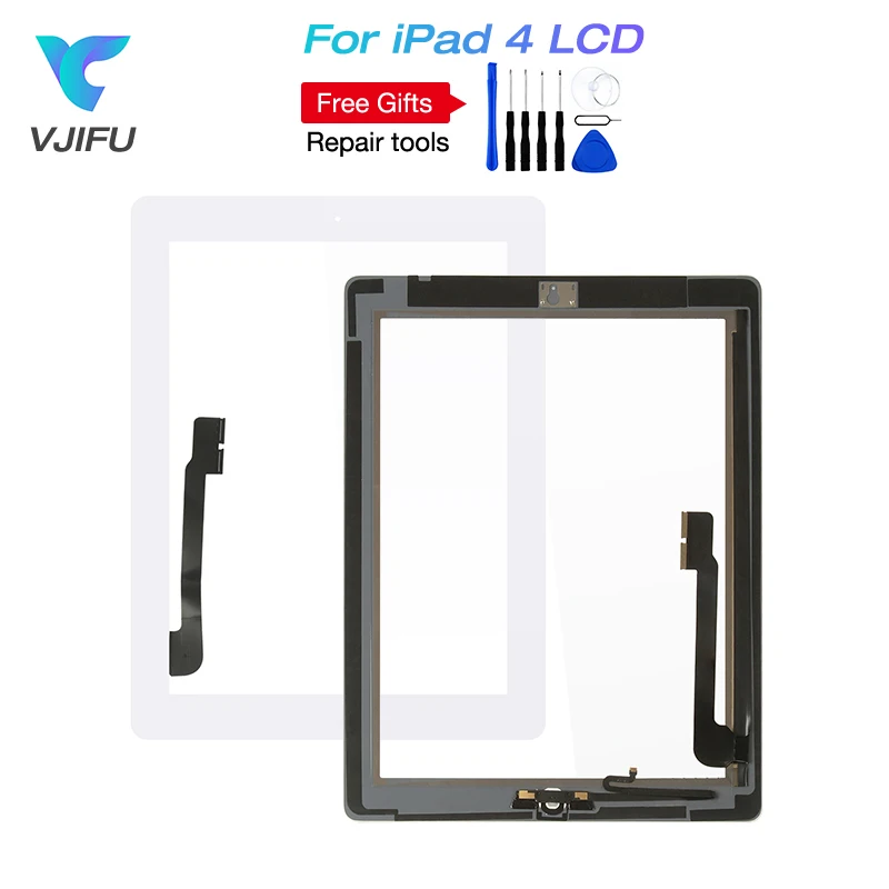 

original 9.7" For iPad 4 Touch iPad4 A1458 A1459 A1460 Touch Glass Panel Screen Digitizer Sensor +Home Button Free stickers