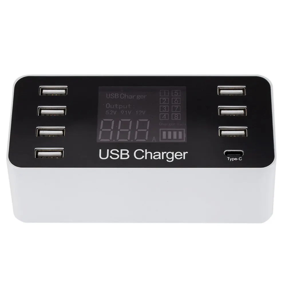 8 Порты и разъёмы ЖК-дисплей мульти быстрый USB Зарядное устройство быстрой зарядки 3,0 несколько USB зарядная станция для телефона Универсальный usb-концентратор Зарядное устройство QC 3,0