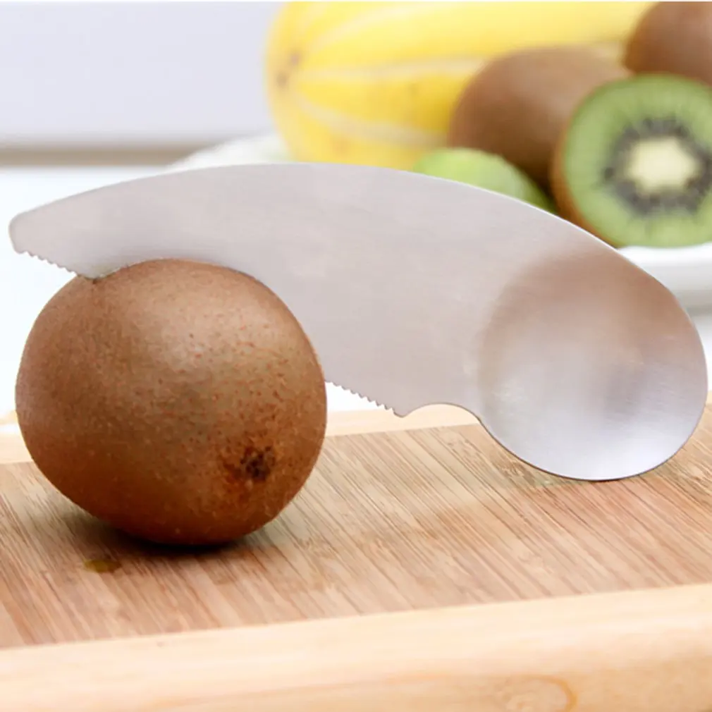 Stainless Steel Kiwi Peeled Artifact Fruit Knife Fruit Pulp Excavated Spoon Kitchen Accessories