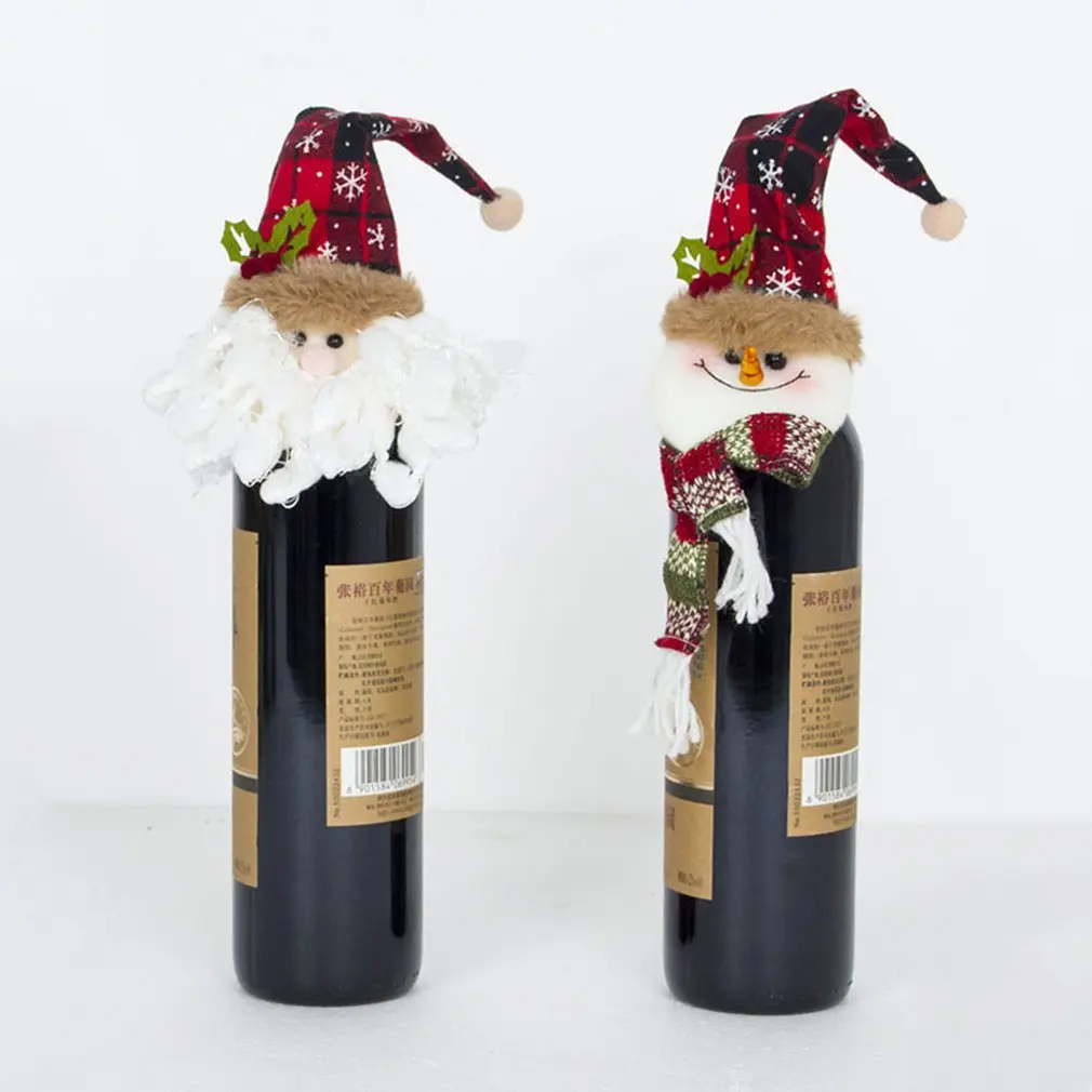 Santa Claus Snowman Wine Bottle Sets Christmas Tree Top Heart Sets Pendant Christmas Commodity Wholesale 4