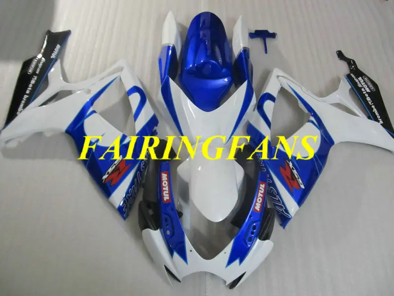 Литья под давлением обтекатель тела комплект для GSXR600 750 K6 06 07 GSXR 600 GSXR750 2006 2007 Белый Синий Обтекатели кузова+ подарки SC70
