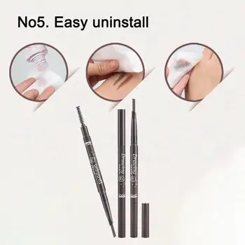 

Double Head Belt Brush Automatical Rotate Eyebrow Pencil Paint Black Eye Brown Eyebrow Long Waterproof Lasting Tattoo Brow Y6K1