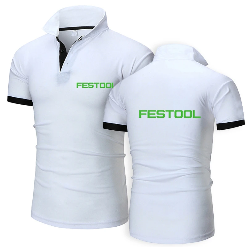Mens Breathable Solid Color Polo Shirt Summer Tee