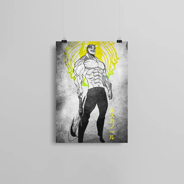 Принты украшения дома картины семь смертных грехов аниме Рисунок Wall Art Модульная картина холст плакат для ночной фон - Цвет: B