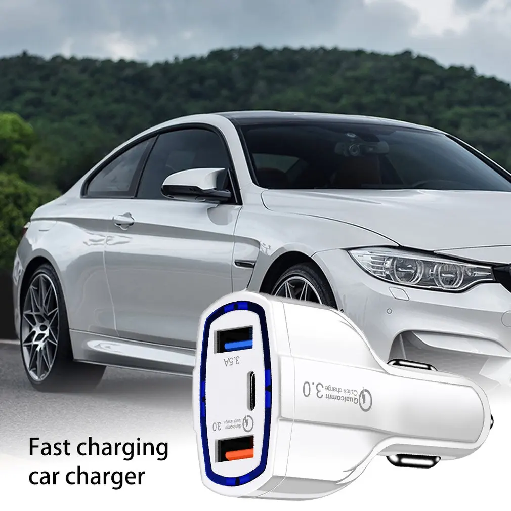 Автомобильное зарядное устройство USB/type-c, новое двойное автомобильное зарядное устройство Usb type-c, автомобильное зарядное устройство для мобильного телефона Qc3.0, быстрое зарядное устройство