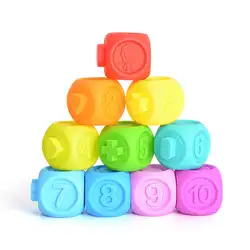 None 10 шт./компл. Детские захватывающие игрушки строительные блоки 3D сенсорные руки мягкие шарики детские массажные с резиновым покрытием