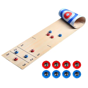 

2 In 1 Kill Time Table Top Hand Eye Training Shuffleboard Curling Board Game Home Indoor Sports Portable Entertainment Party