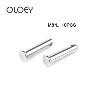 

High Quality 10pcs M8 M10 M12 Clevis Pins With Head 304 Stainless Steel Shaft Flat And Hole Positioning Pin Cylindrical Bolts