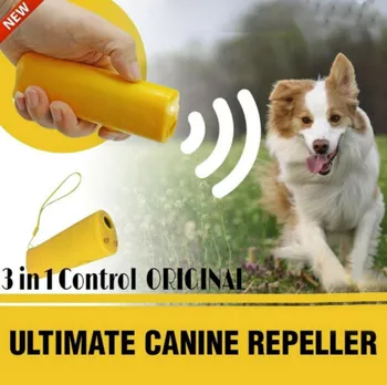 

New Ultrasonic Dog Repeller Electronic Anti Barking Stop Bark Handheld 3 in 1 Pet Dog Trainer XD88