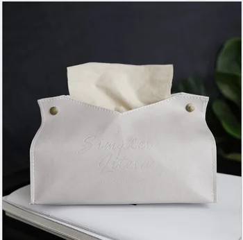 

Portable PU Leather Tissue Box Cover Useful Paper Napkin Storage Holder Case Home Car Decor