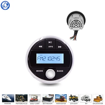 

Waterproof Marine Audio Radio Stereo Bluetooth Media FM AM Receiver Car MP3 Player For ATV UTV Motorcycle Yacht Pool Motorcycle