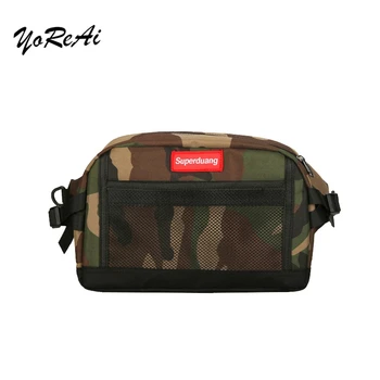 

YoReAi Street Trend Camouflage Hip Hop Chest Bags Men's Personality One Shoulder Slung Small Bag Female Casual Pockets
