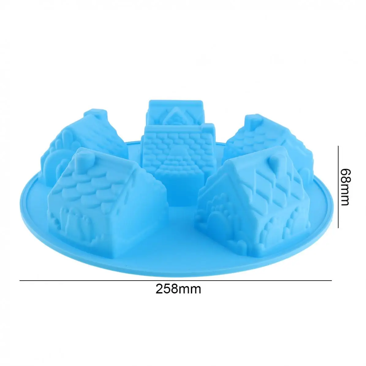 Creative Convenient Silicone DIY Mold with 6 Modules and House Type for Making Ice Cube Candy Chocolate Cake Cookie