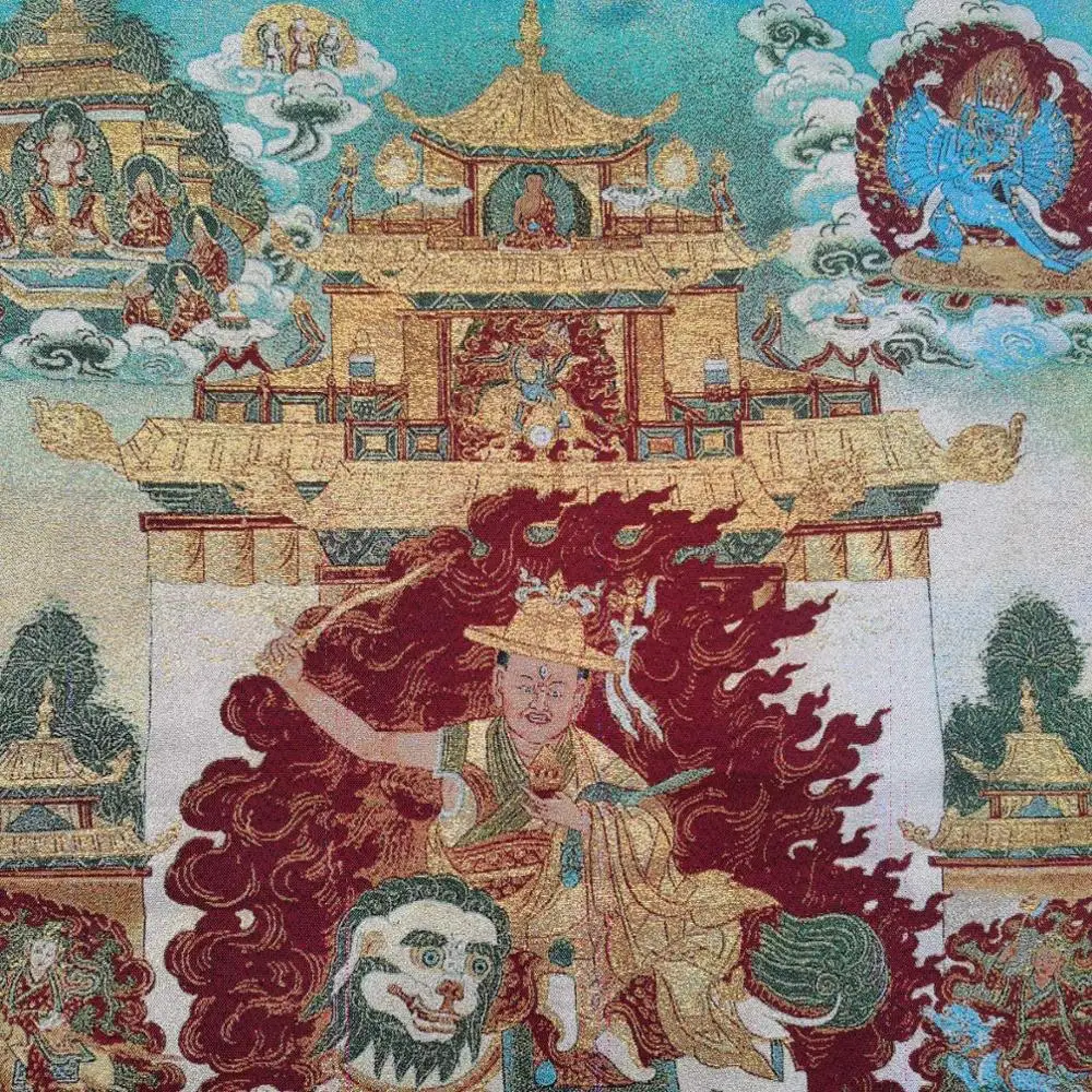 35"Thangka Embroidery Tibetan Buddhism silk Embroidery Nyingma dorje lekpa Protector Dharmapala Thangka Worship Hall Town house 2