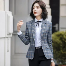 Fanco мягкая и удобная Высококачественная клетчатая куртка с карманом офисный Женский Повседневный Блейзер женская одежда пальто на одной пуговице
