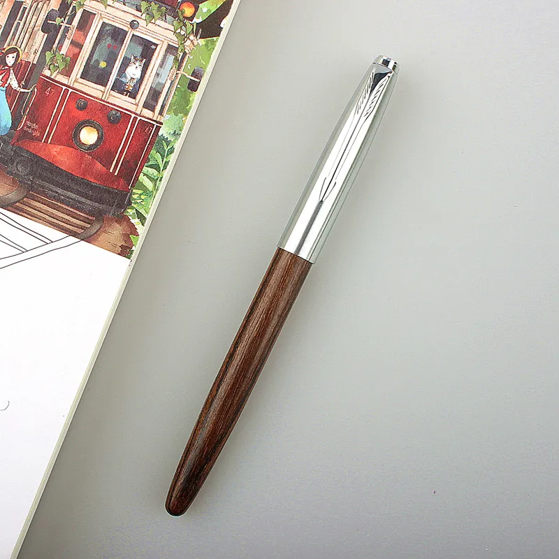 Nuova penna stilografica in legno pennino da 0.38mm di alta qualità 4  colori penne a inchiostro in legno di lusso regali aziendali scrittura  scuola ufficio Supplie