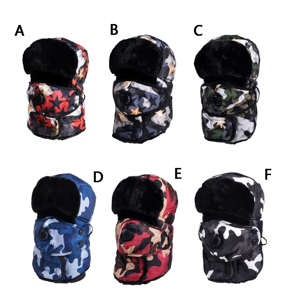 Шапки-бомберы для женщин и мужчин, зимняя ветрозащитная Лыжная Кепка с ушками и маской, водительские очки, теплые шляпы авиатора, шапка-тропер f3
