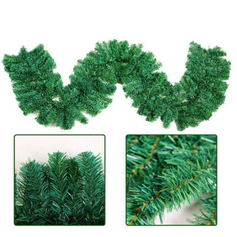 

2.7m Pine Decorative Green Christmas Garland Artificial Christmas Tree Rattan Banner Christmas Garland Decoration