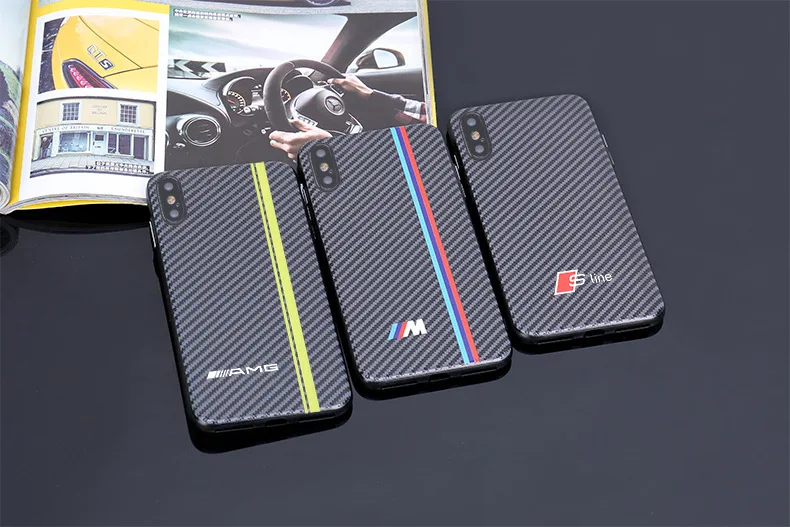 Чехол из ТПУ+ поликарбоната с логотипом гоночного автомобиля для Iphone11 pro Max 6s 7 8 Plus, зеркальный чехол из углеродного волокна для IPhone X XS Max XR