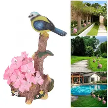 Декоративный светильник для украшения лужайки, имитирующий птицу, на солнечных батареях, для сада, из смолы, украшение для лужайки, украшение для сада