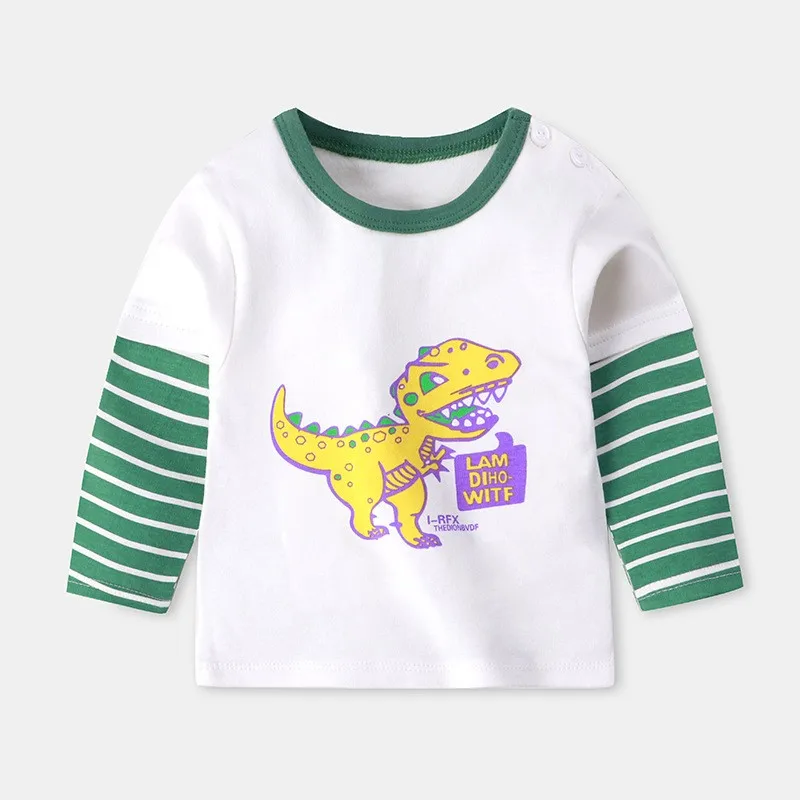 Kids Baby Girls Boys Long Sleeve Tops Cotton Round Neck Tee Shirt Toddler Spring And Autumn Clothes