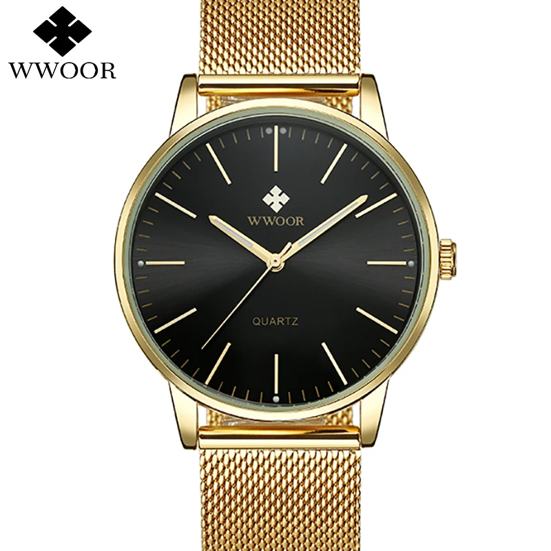 WWOOR Orologio Uomo Ultra Sottile Acciaio Inox – Impermeabile 30m, Quarzo Giapponese, Cinturino A Maglia, Regalo Eleganza