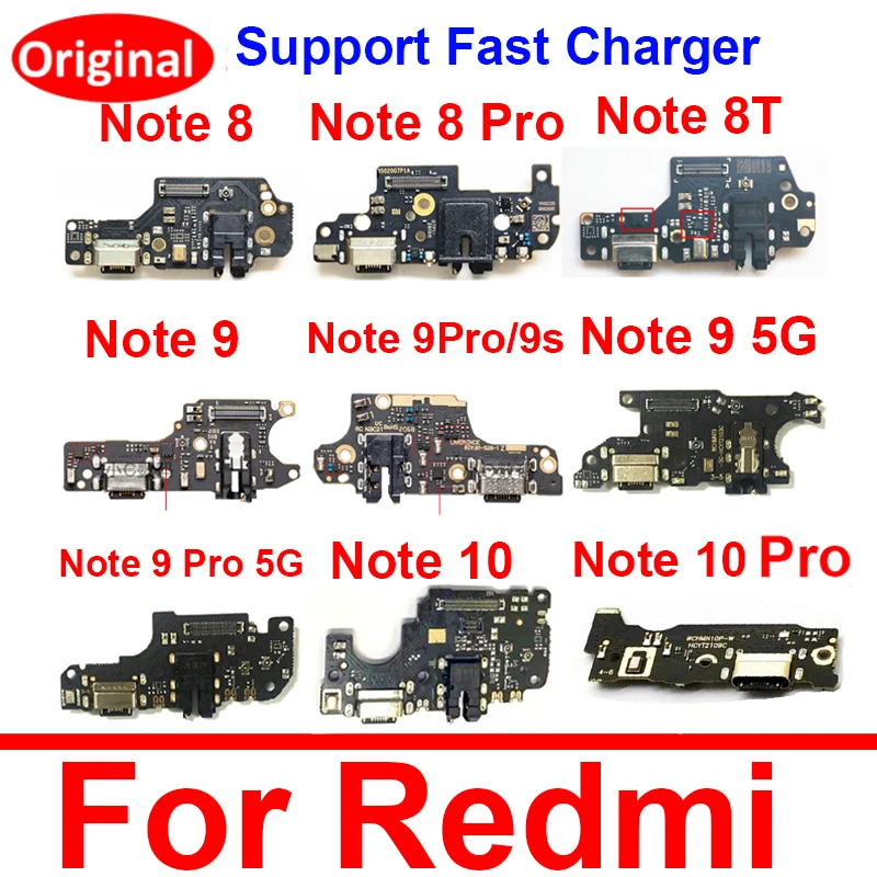 Charger USB Jack Board For Xiaomi Redmi Note Note8 Pro 8T 5G 9 9S 10 Usb Port Flex Ribbon Cable Replacement Repair | Мобильные