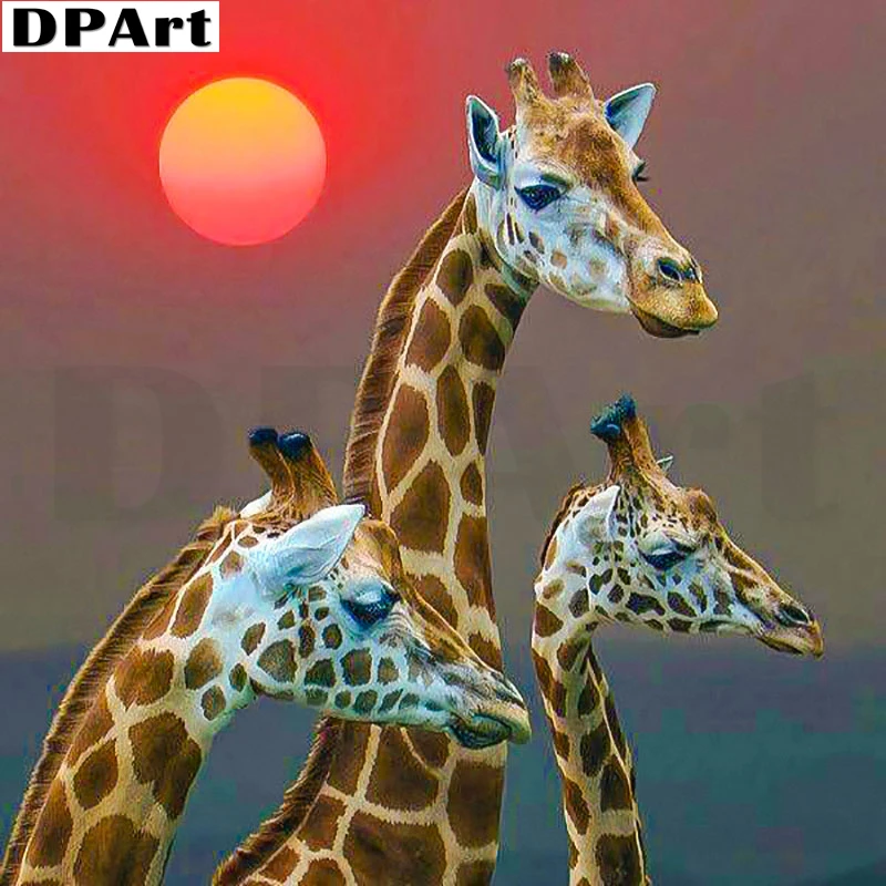 Diamond Painting Full Square/Round Drill Three Giraffes 5D Daimond Embroidery Cross Stitch Kit Mosaic Rhinestone Y376 | Дом и сад