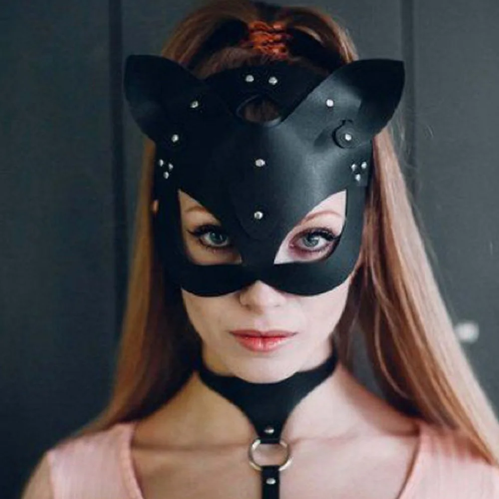 

Ladies Sexy Mask Half Eye Mask Cosplay Adult Leather Mask Game Mask Halloween Carnival Costume Dance Mask