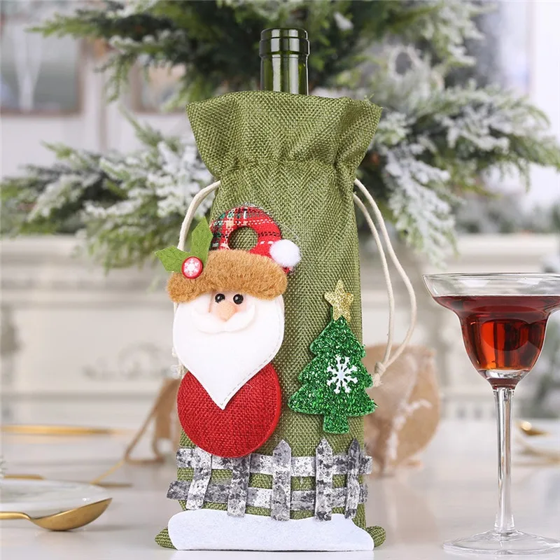 Merry Christmas Santa Wine чехол для бутылки Xmas Festival вечерние декор стола подарок для дома праздник год Рождество украшение@ D