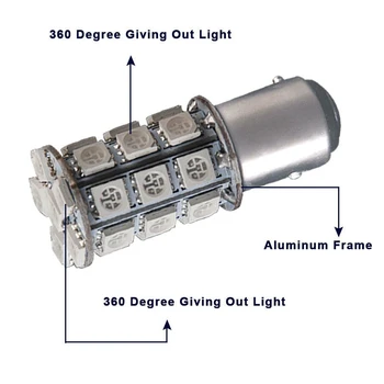 

Replacement Car Parts LED Lights Set Kit Pure Red Brake Stop Lamp 4pcs 1157 5050 27-SMD Bulbs